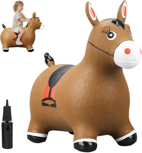 SKUROKU نفخ القفز ركوب الخيل، ألعاب الحيوانات كذاب المطاط للأطفال / الأطفال الصغار، ركوب داخلي في الهواء الطلق على قادوس، وشملت مضخة in Kuwait