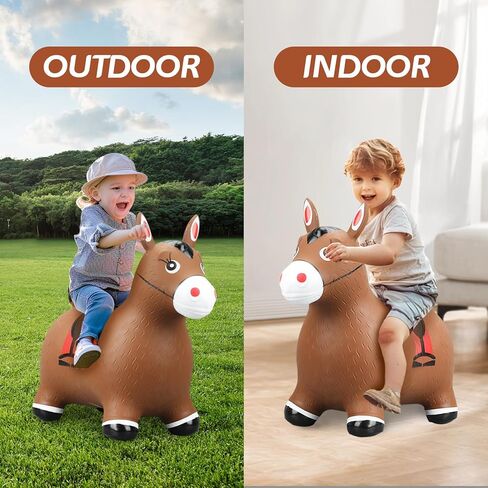 SKUROKU نفخ القفز ركوب الخيل، ألعاب الحيوانات كذاب المطاط للأطفال / الأطفال الصغار، ركوب داخلي في الهواء الطلق على قادوس، وشملت مضخة in Kuwait