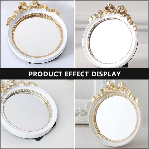1Pc European Style Single Side Mirror Round Make Up Mirror Handheld Portable Handle Mirror Dressing Mirror Decorative Outdoor Decor Women Make Up Tool Resin Cute Travel Wall Mirror in Kuwait