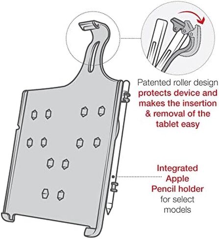 حامل ذاكرة الوصول العشوائي EZ-Roll'r لجهاز Apple iPad Pro 11 بوصة (الجيل الأول - الجيل الثالث) وAir 4 RAM-HOL-AP23U متوافق مع قواعد الكرة المستديرة بحجم RAM B 1 وC 1.5 بوصة in Kuwait