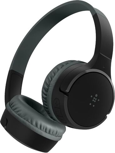 Belkin SoundForm Mini Kids Wireless Headphones w/Built-in Microphone, 30H of Playback Time, Fun Stickers, & Case - Over-Ear Headsets for Online Learning, School, iPhone, iPad, Galaxy, & More - Blue in Saudi Arabia