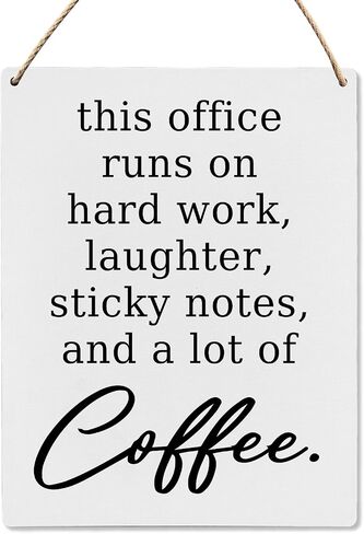 Office Wall Decor, Office Well Decor for Work, This Office Runs On Hard Work Wood Hanging Sign, Motivational Wall Decor, Office Inspirational Wooden Slogan Hanging Sign 8x10 Inch in Kuwait