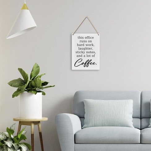 Office Wall Decor, Office Well Decor for Work, This Office Runs On Hard Work Wood Hanging Sign, Motivational Wall Decor, Office Inspirational Wooden Slogan Hanging Sign 8x10 Inch in Kuwait
