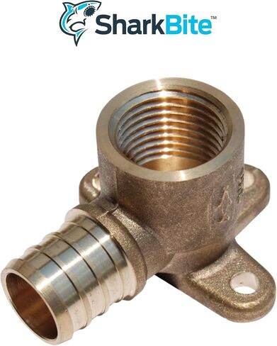 SharkBite 3/4 PEX Pipe x 1/2 Inch FNPT Crimp 90 Degree Drop Ear Elbow, Brass Plumbing Fitting, PEX Pipe, PE-RT, UC342LFA in Saudi Arabia