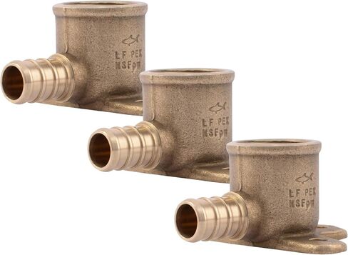 SharkBite 3/4 PEX Pipe x 1/2 Inch FNPT Crimp 90 Degree Drop Ear Elbow, Brass Plumbing Fitting, PEX Pipe, PE-RT, UC342LFA in Saudi Arabia