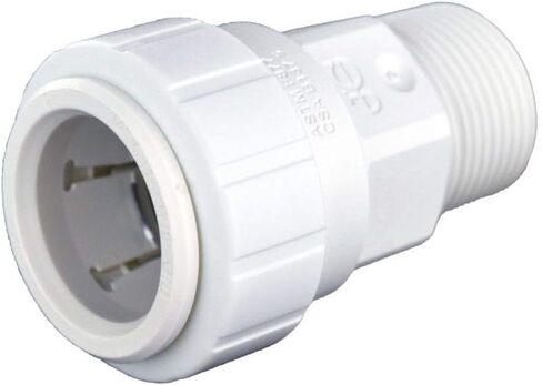 John Guest Speedfit 1/2 بوصة CTS x 1/2 بوصة NPT موصل ذكر قابل للدفع، ادفع لتوصيل تركيبات السباكة البلاستيكية، أبيض، PSEI012024P in Kuwait