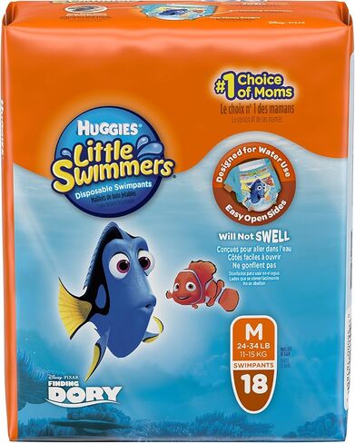 6 حفاضات سباحة للاستعمال مرة واحدة من هجيز ليتل سويمرز، مقاس متوسط، 18 قطعة in Kuwait