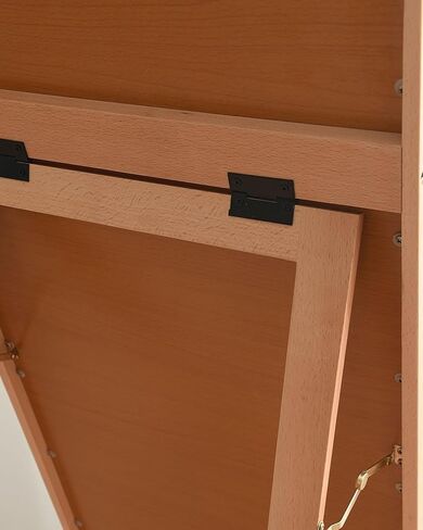 63"x18" Full Length Mirror, Floor Mirror, Rounded Corner Full Length Mirror with Stand, Standing Mirror, Full Body Mirror, Large Mirror, Freestanding, Wall Mounted, Beech Frame -Drak Brown in Saudi Arabia