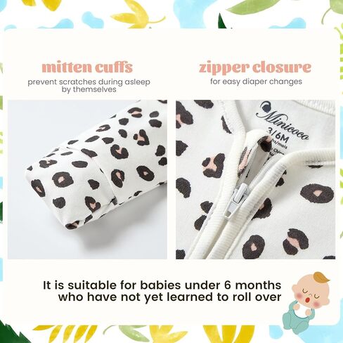 100% Cotton Newborn Wearable Blanket Long Sleeves Swaddle Transition Sack Light Weight TOG 0.5 for Unisex Infant in Kuwait