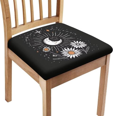 Butterfly Wildflower Restaurant Chair Seat Cove Stylish Bar Chair Covers Self-Elastic Band Stretchable Square Chair Cushion Cover for Restaurants Living Room Hotels Gifts for Friends in Kuwait