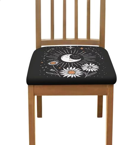 Butterfly Wildflower Restaurant Chair Seat Cove Stylish Bar Chair Covers Self-Elastic Band Stretchable Square Chair Cushion Cover for Restaurants Living Room Hotels Gifts for Friends in Kuwait