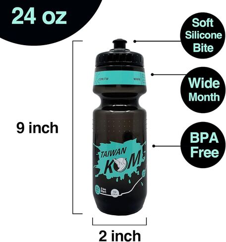 PAX 24oz Sports Black Water Bottle, Squeeze To Squirt Water Bottle, Biking Cycling Bottles Fit In Bike Cages, BPA Free, Great for Adults & Youngsters in Kuwait