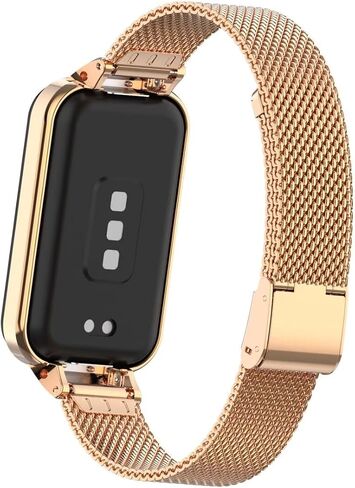 متوافق مع نطاقات Xiaomi Redmi Band 2، ملحقات سوار معصم بديل من الفولاذ المقاوم للصدأ مع إطار معدني لـ Xiaomi Smart Band 8 Active in Kuwait