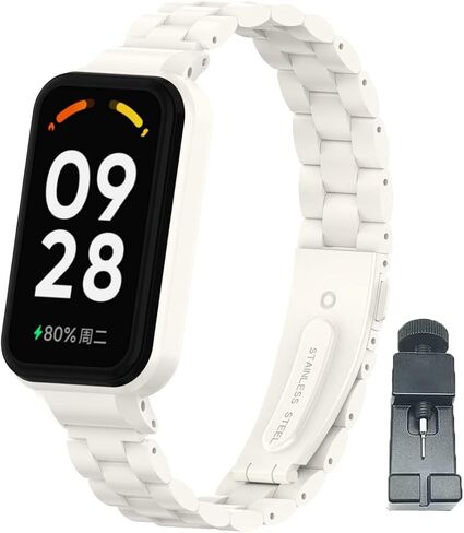 متوافق مع نطاقات Xiaomi Redmi Band 2، ملحقات سوار معصم بديل من الفولاذ المقاوم للصدأ مع إطار معدني لـ Xiaomi Smart Band 8 Active in Kuwait