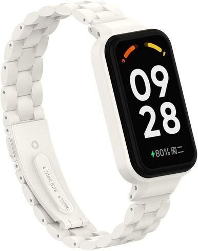 متوافق مع نطاقات Xiaomi Redmi Band 2، ملحقات سوار معصم بديل من الفولاذ المقاوم للصدأ مع إطار معدني لـ Xiaomi Smart Band 8 Active in Kuwait
