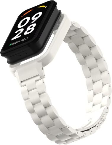 متوافق مع نطاقات Xiaomi Redmi Band 2، ملحقات سوار معصم بديل من الفولاذ المقاوم للصدأ مع إطار معدني لـ Xiaomi Smart Band 8 Active in Kuwait