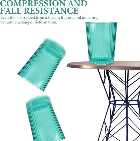 LIFKOME Plastic Waste Basket, Clear Round Trash Can Small Wastebasket Garbage Container Bin for Bathroom, Bedroom, Kitchen, Home, Office in Saudi Arabia