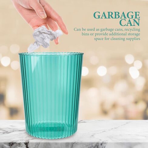 LIFKOME Plastic Waste Basket, Clear Round Trash Can Small Wastebasket Garbage Container Bin for Bathroom, Bedroom, Kitchen, Home, Office in Saudi Arabia