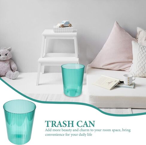 LIFKOME Plastic Waste Basket, Clear Round Trash Can Small Wastebasket Garbage Container Bin for Bathroom, Bedroom, Kitchen, Home, Office in Saudi Arabia