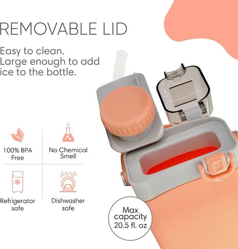Collapsible Water Bottles, Leakproof Straw Clamping Lid. Reusable Foldable Portable Sports Water Bottle for Gym Camping Hiking Travel Must Have, BPA Free (pink) in Saudi Arabia