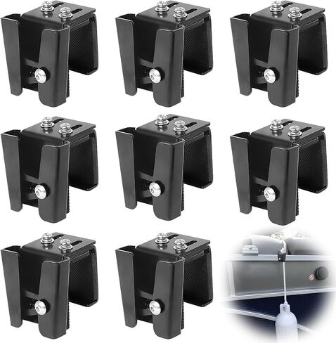 Boat Fender Clips, Metal Boat Bumper Clips for Pontoon Docking, Adjustable Pontoon Boat Square Rail Fender Hangers, Pontoon Fender Clips for Pontoon Bumpers Docking, Stainless Steel, 4-Pack in Kuwait
