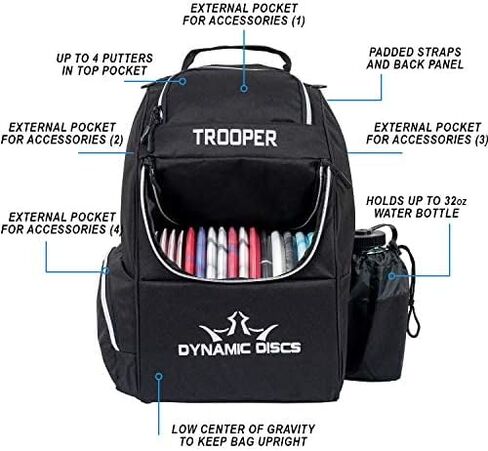 Dynamic Discs Trooper Backpack Prime Burst Disc Golf Starter Set | Dynamic Discs Trooper Disc Golf Bag Included | Prime Burst Judge, Prime Burst Truth, and Prime Burst Escape Included in Kuwait