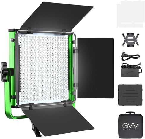 GVM 520S مصباح فيديو LED، لوحة إضاءة LED ثنائية اللون 3200K-5600K قابلة للتعتيم مع شاشة رقمية لبث التصوير الفوتوغرافي في الاستوديو وتسجيل فيديو فيلم فيديو يوتيوب، CRI97+ TLCI97+ 22000lux in Kuwait