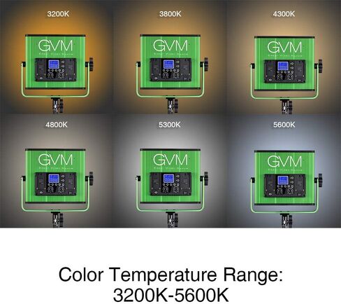 GVM 520S مصباح فيديو LED، لوحة إضاءة LED ثنائية اللون 3200K-5600K قابلة للتعتيم مع شاشة رقمية لبث التصوير الفوتوغرافي في الاستوديو وتسجيل فيديو فيلم فيديو يوتيوب، CRI97+ TLCI97+ 22000lux in Kuwait