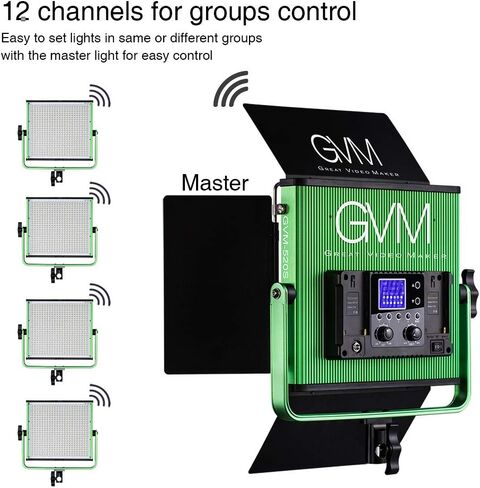 GVM 520S مصباح فيديو LED، لوحة إضاءة LED ثنائية اللون 3200K-5600K قابلة للتعتيم مع شاشة رقمية لبث التصوير الفوتوغرافي في الاستوديو وتسجيل فيديو فيلم فيديو يوتيوب، CRI97+ TLCI97+ 22000lux in Kuwait