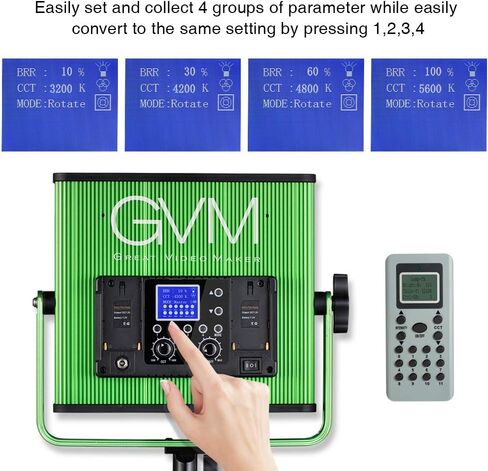 GVM 520S مصباح فيديو LED، لوحة إضاءة LED ثنائية اللون 3200K-5600K قابلة للتعتيم مع شاشة رقمية لبث التصوير الفوتوغرافي في الاستوديو وتسجيل فيديو فيلم فيديو يوتيوب، CRI97+ TLCI97+ 22000lux in Kuwait