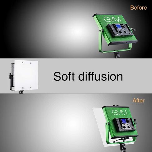 GVM 520S مصباح فيديو LED، لوحة إضاءة LED ثنائية اللون 3200K-5600K قابلة للتعتيم مع شاشة رقمية لبث التصوير الفوتوغرافي في الاستوديو وتسجيل فيديو فيلم فيديو يوتيوب، CRI97+ TLCI97+ 22000lux in Kuwait