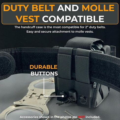 Heavy Duty Molle Handcuff Pouch — Perfect Handcuff Case for Duty Belt or Molle Handcuff Pouch for Vest — Compatible with ASP Handcuffs/Hinged Handcuffs/Chain Handcuffs/Folding Rigid Handcuffs in Kuwait