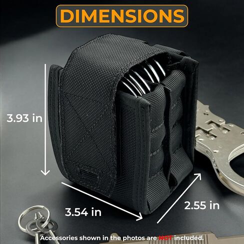 Heavy Duty Molle Handcuff Pouch — Perfect Handcuff Case for Duty Belt or Molle Handcuff Pouch for Vest — Compatible with ASP Handcuffs/Hinged Handcuffs/Chain Handcuffs/Folding Rigid Handcuffs in Kuwait