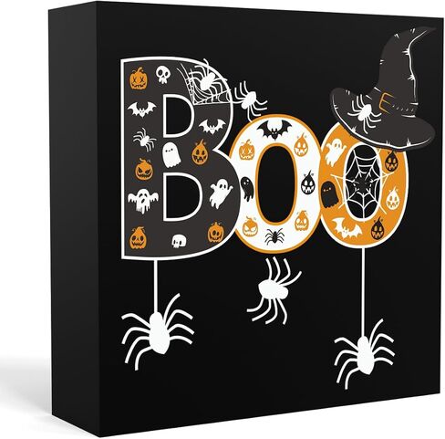 Highland Cow Desk Decor Rustic Wooden Box Halloween Western Decor Sarcastic Witch Stuff Wiccan Witchcraft Supplies Farmhouse Pumpkin Desk Decor Witchy Vibes Wood Sign for Home Table Shelf Tiered Tray in Saudi Arabia