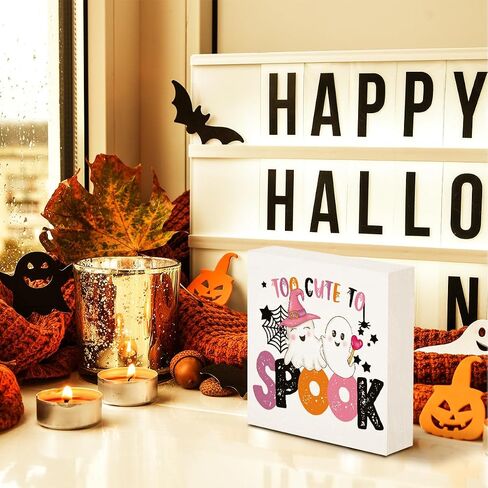 Highland Cow Desk Decor Rustic Wooden Box Halloween Western Decor Sarcastic Witch Stuff Wiccan Witchcraft Supplies Farmhouse Pumpkin Desk Decor Witchy Vibes Wood Sign for Home Table Shelf Tiered Tray in Saudi Arabia