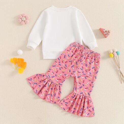 Kayotuas Baby Girl Fall Clothes Birthday Girl Outfit Letter Embroidery Sweatshirt Long Sleeve Pullover Tops & Pants 2Pcs Set in Saudi Arabia