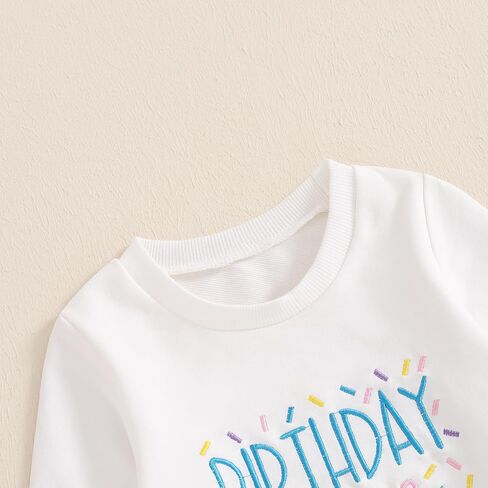 Kayotuas Baby Girl Fall Clothes Birthday Girl Outfit Letter Embroidery Sweatshirt Long Sleeve Pullover Tops & Pants 2Pcs Set in Saudi Arabia