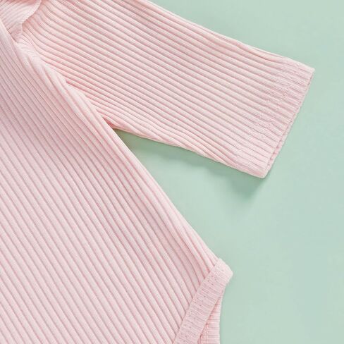 TheFound Infant Baby Girl Clothes Ruffled Ribbed Romper Daisy Print Pants Toddler Baby Clothes for Girls 3 6 12 18 24 Months in Saudi Arabia