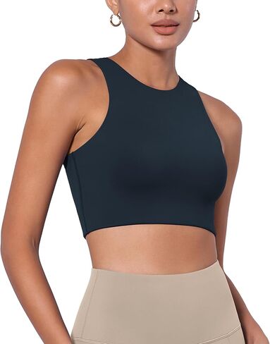 حمالة صدر ODODOS Racerback بدون أكمام للنساء برقبة عالية غير مبطنة ودعم متوسط، حمالة صدر رياضية للتمرين واليوجا in Kuwait