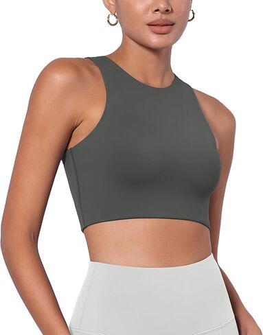 حمالة صدر ODODOS Racerback بدون أكمام للنساء برقبة عالية غير مبطنة ودعم متوسط، حمالة صدر رياضية للتمرين واليوجا in Kuwait