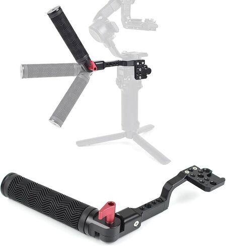 Gimbal Adjustable Handle Grip for DJI Ronin S/SC/RSC2, Stabilizer Handgrip Extension Bracket with Cold Shoe Mount 1/4 3/8 Threaded Holes for Video Light, Microphone, Monitor in Saudi Arabia
