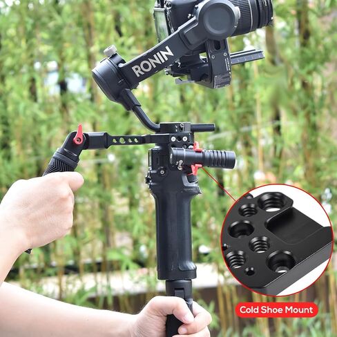 Gimbal Adjustable Handle Grip for DJI Ronin S/SC/RSC2, Stabilizer Handgrip Extension Bracket with Cold Shoe Mount 1/4 3/8 Threaded Holes for Video Light, Microphone, Monitor in Saudi Arabia