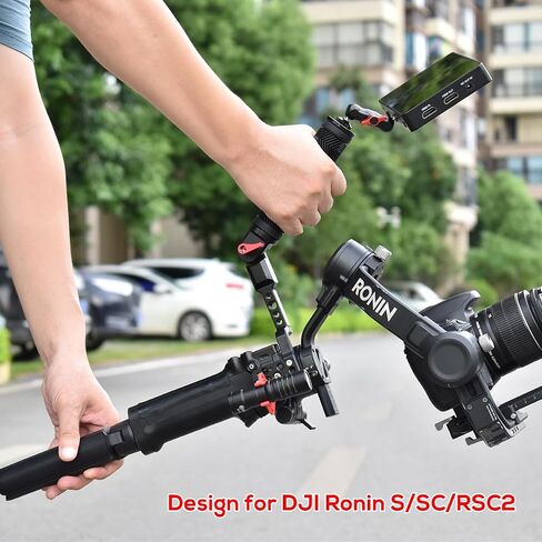 Gimbal Adjustable Handle Grip for DJI Ronin S/SC/RSC2, Stabilizer Handgrip Extension Bracket with Cold Shoe Mount 1/4 3/8 Threaded Holes for Video Light, Microphone, Monitor in Saudi Arabia