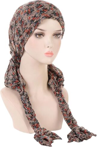 وشاح ملفوف للرأس مجدول مسبقًا للنساء من أغطية الرأس الكيميائية، قبعة صغيرة، قبعة السرطان in Kuwait