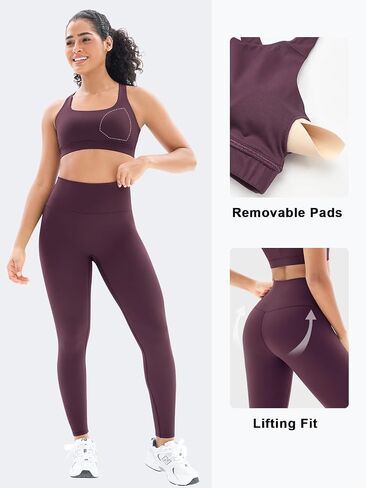 Workout Sets for Women High Waisted Leggings with Cross Back Sports Bra 2 Piece Gym Outfits Yoga Gym Clothes in Kuwait