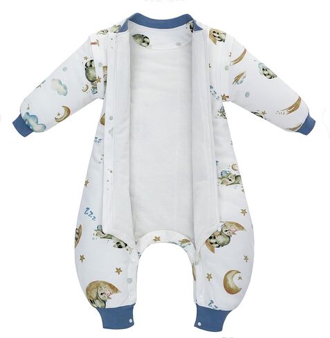 Baby Sleep Sack with Legs Cotton Wearable Blanket with Feet Detachable Sleeves Baby Sleeping Sack for Autumn Winter in Saudi Arabia
