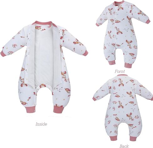 Baby Sleep Sack with Legs Cotton Wearable Blanket with Feet Detachable Sleeves Baby Sleeping Sack for Autumn Winter in Saudi Arabia