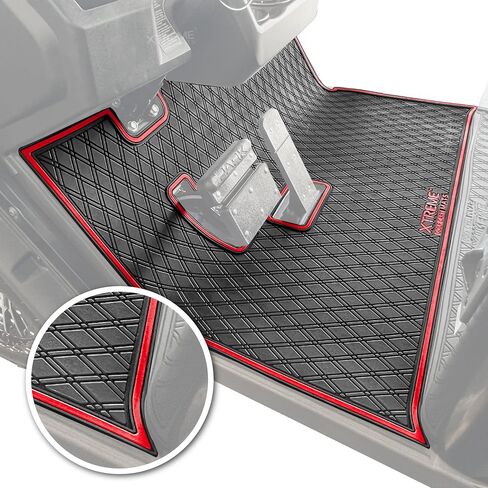 Xtreme Mats EZGO S2/S4 Golf Cart Mat, Full Coverage Golf Cart Floor Liner Mat- Fits EZGO S2 or S4 2022 (Hexagon Flooring) with New Cushman Hauler Style Dash - Blue Trim in Saudi Arabia