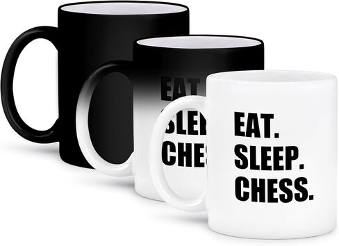 3dRose Eat Sleep Chess Player-Game Playing Passion Black Text Two Tone Mug, 11 oz in Saudi Arabia