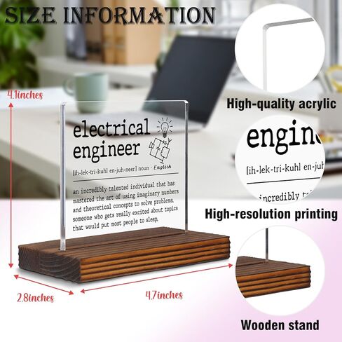 لافتة ديكور مكتبية شفافة للمهندس الميكانيكي المضحك، هدية تقدير الذكرى السنوية للعمل للمهندسين، تقدير للتقاعد، وداعًا، لوحات هدية وداع، EDC11 in Kuwait